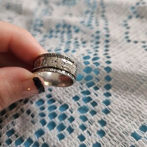 Sterling Silver Inspirational Band Ring in Silver